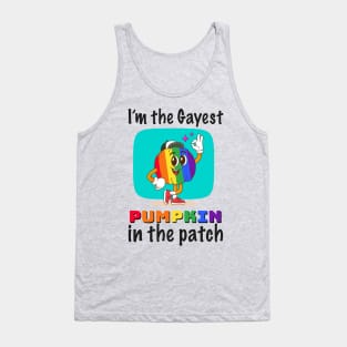 I'm the gayest pumpkin in the patch Halloween Pride LGBTQ+ Tank Top